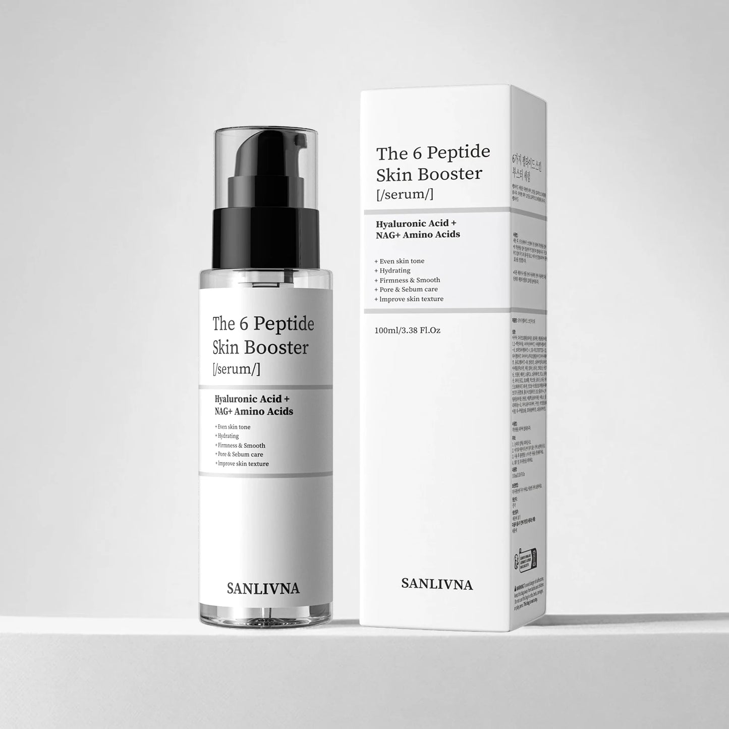 6-Peptide Facial Essence Containing Collagen Improves Fine Lines, Brightens Skin Tone, Moisturizes and Nourishes